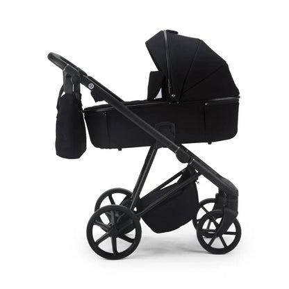 Mee-Go Milano Natura 3 in 1 Travel System + ISOFIX Base – Carbon Black | with 360 Spin Car Seat General Mee-go