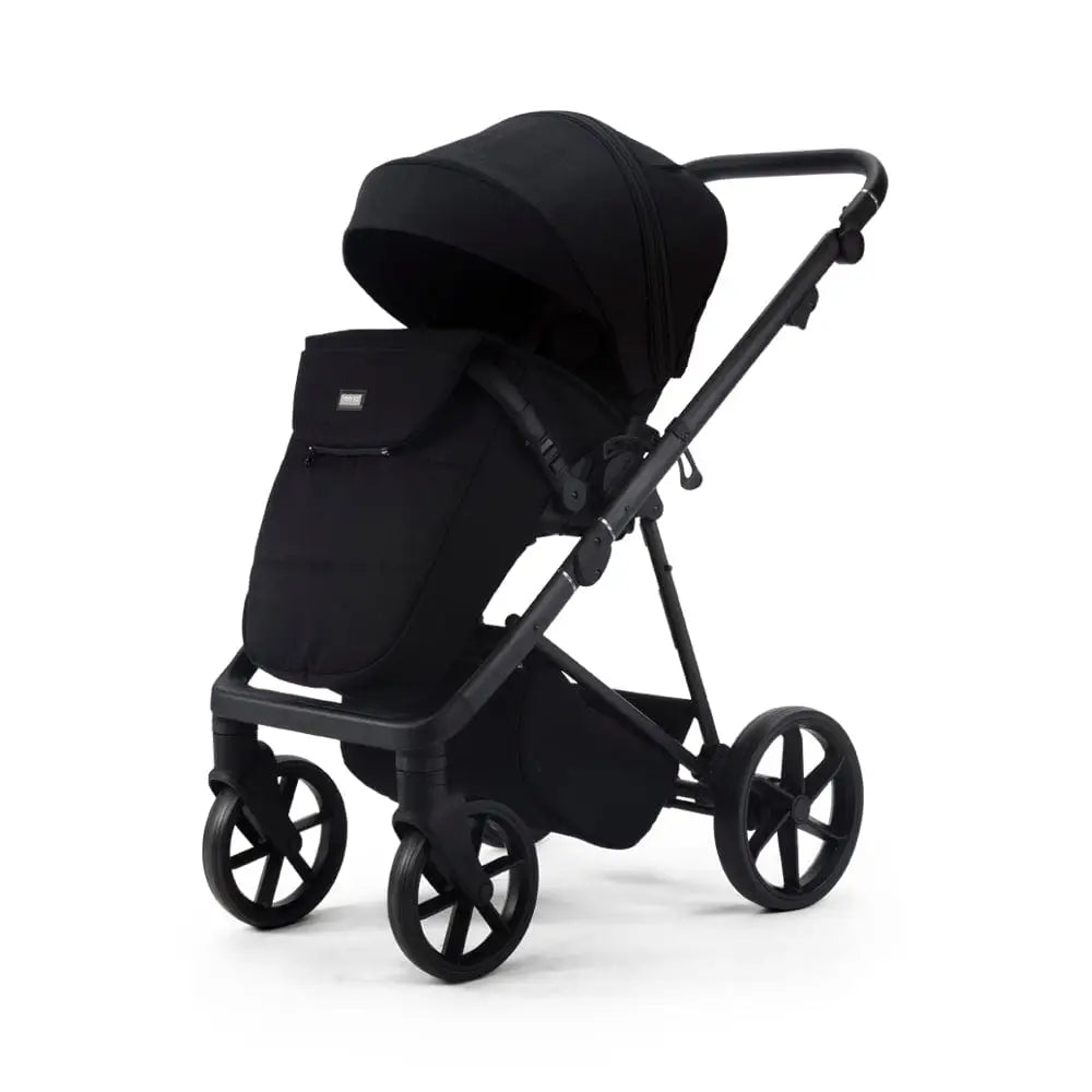 Mee-Go Milano Natura 3 in 1 Travel System + ISOFIX Base – Carbon Black | with 360 Spin Car Seat General Mee-go