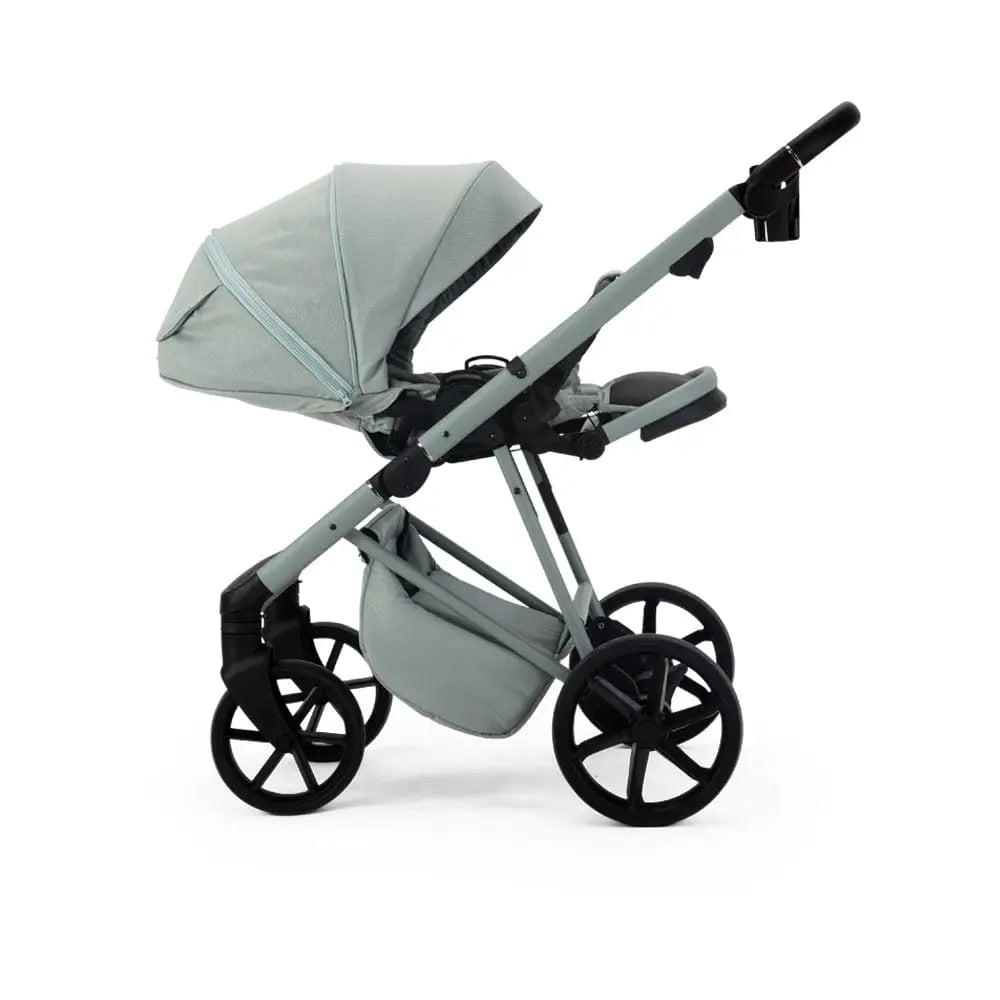 Mee-Go Milano Natura 3 in 1 Travel System + ISOFIX Base – Mint Green | with 360 Spin Car Seat General Mee-go