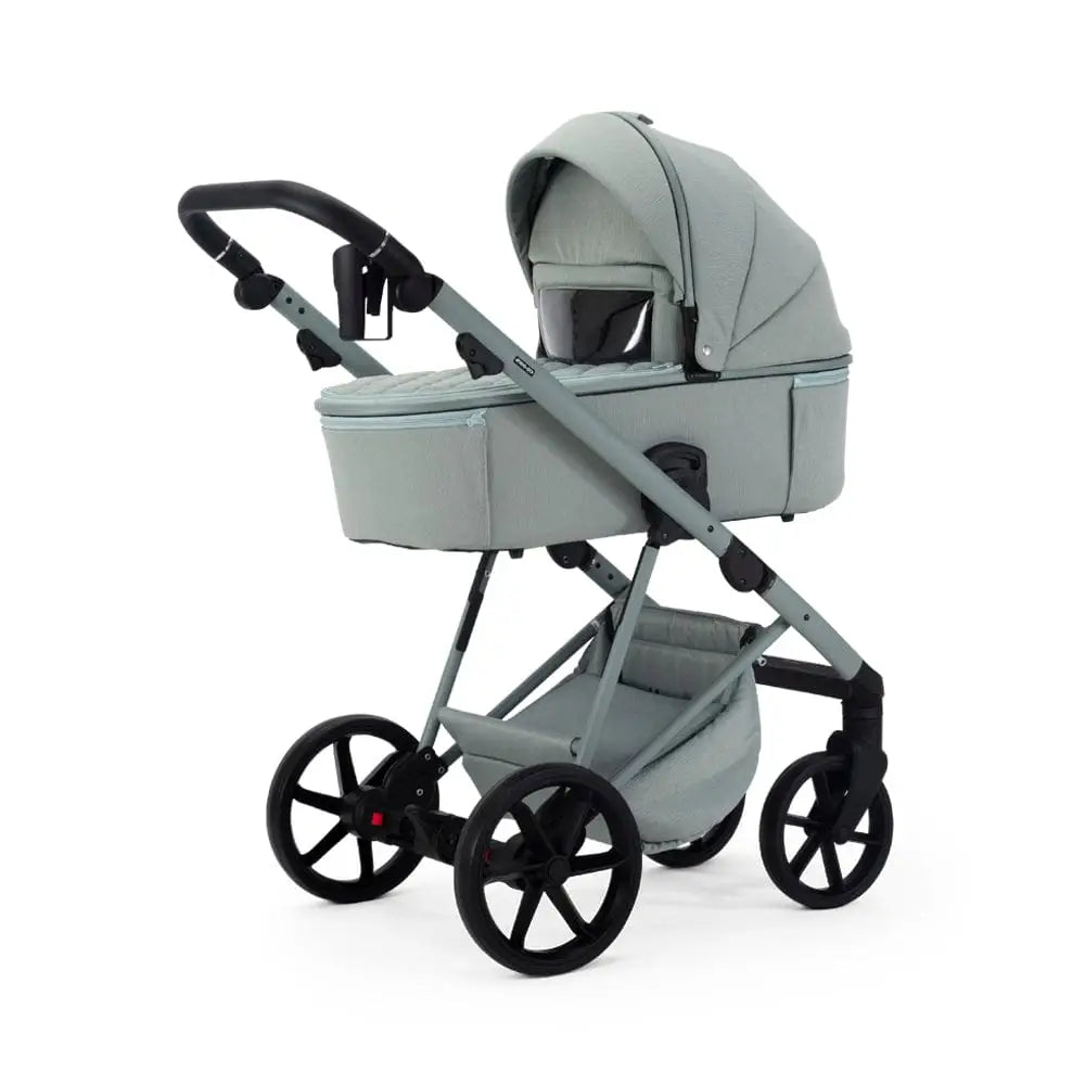 Mee-Go Milano Natura 3 in 1 Travel System + ISOFIX Base – Mint Green | with 360 Spin Car Seat General Mee-go