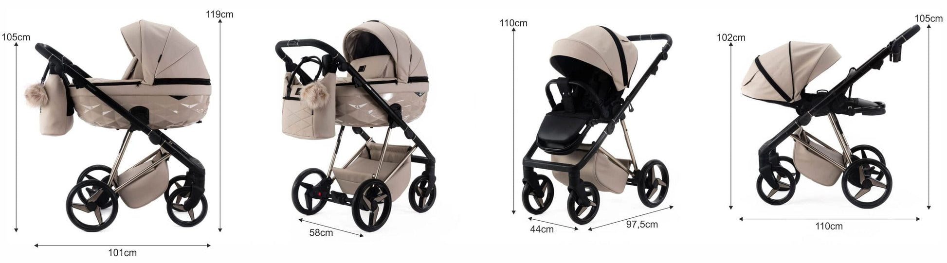 Mee-Go Quantum Special Edition 3 in 1 Travel System - Nude General Mee-go