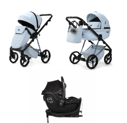 Mee-Go Quantum Special Edition Travel System - Powder Blue  Mee-go 3 in 1 Travel System - Isofix Base  