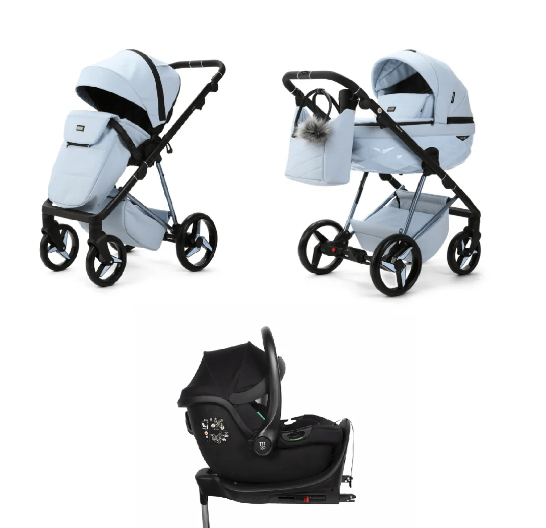 Mee-Go Quantum Special Edition Travel System - Powder Blue  Mee-go 3 in 1 Travel System - Isofix Base  