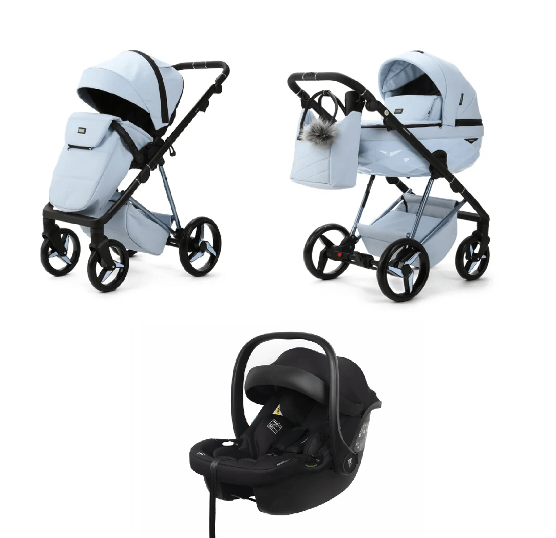 Mee-Go Quantum Special Edition Travel System - Powder Blue  Mee-go 3 in 1 Travel System No Base  