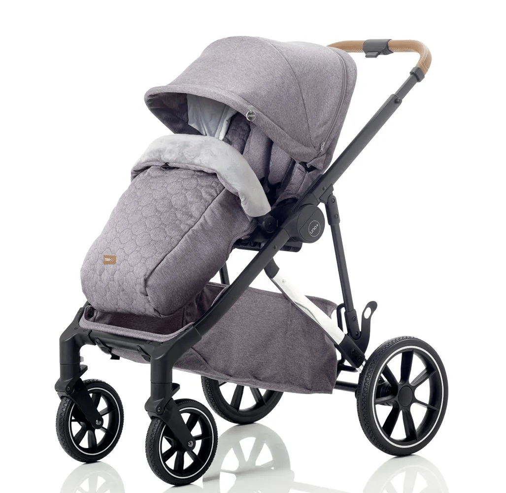 Mee-go Uno + 2 in 1 Pram Package Single to Double - Pearl Grey  Mee-go   