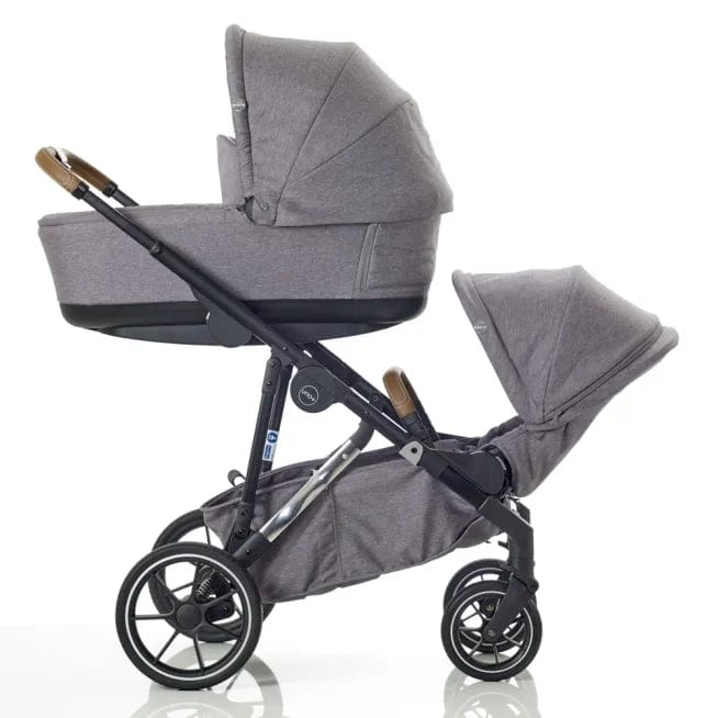 Mee-go Uno + 2 in 1 Pram Package Single to Double - Pearl Grey  Mee-go   