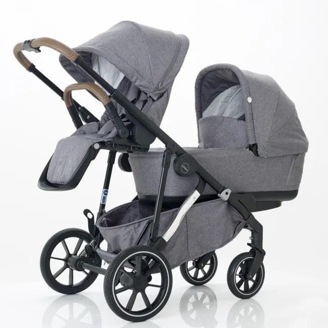 Mee-go Uno + Double Pram Package - Pearl Grey  Mee-go   