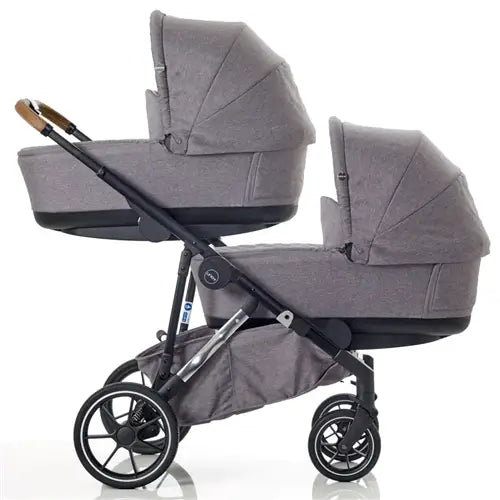 Mee-go Uno + Twin Pram Package - Pearl Grey  Mee-go   