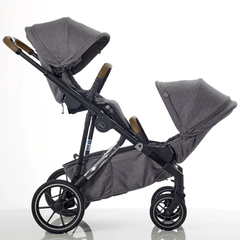 Mee-go Uno + Twin Pram Package - Pearl Grey