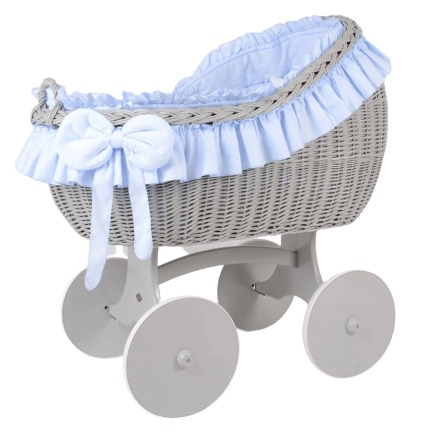 MJ Marks Bianca White Lace Wicker Rocking Crib with Bedding  Mj Marks   