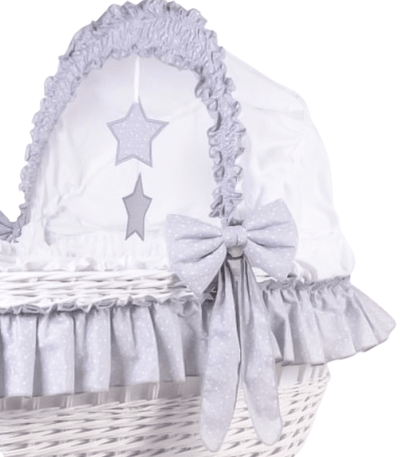 MJ Marks Cloud & Stars White Wicker Rocking Crib  Mj Marks   