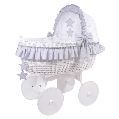 MJ Marks Cloud & Stars Wicker Crib with Bedding  Mj Marks   