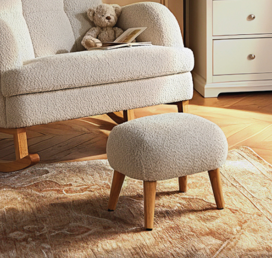 Cuddle Co Etta Nursing Chair Plus Foot Stool - Boucle Mushroom