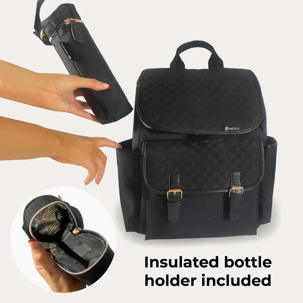 My Babiie Backpack Changing Bag - Black Quilted General My Babiie