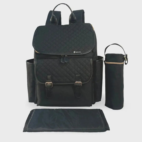 My Babiie Backpack Changing Bag - Black Quilted General My Babiie
