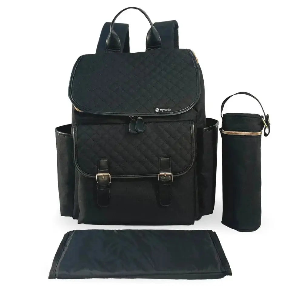 My Babiie Backpack Changing Bag - Black Quilted General My Babiie