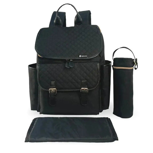 My Babiie Backpack Changing Bag - Black Quilted General My Babiie