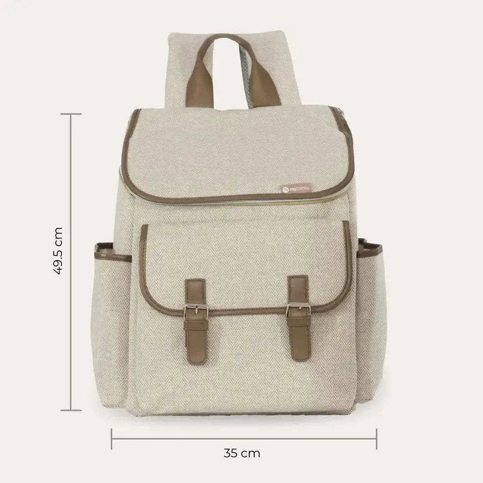 My Babiie Backpack Changing Bag - Oatmeal Herringbone General My Babiie
