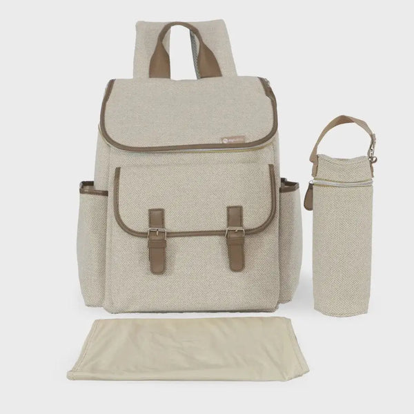 My Babiie Backpack Changing Bag - Oatmeal Herringbone General My Babiie