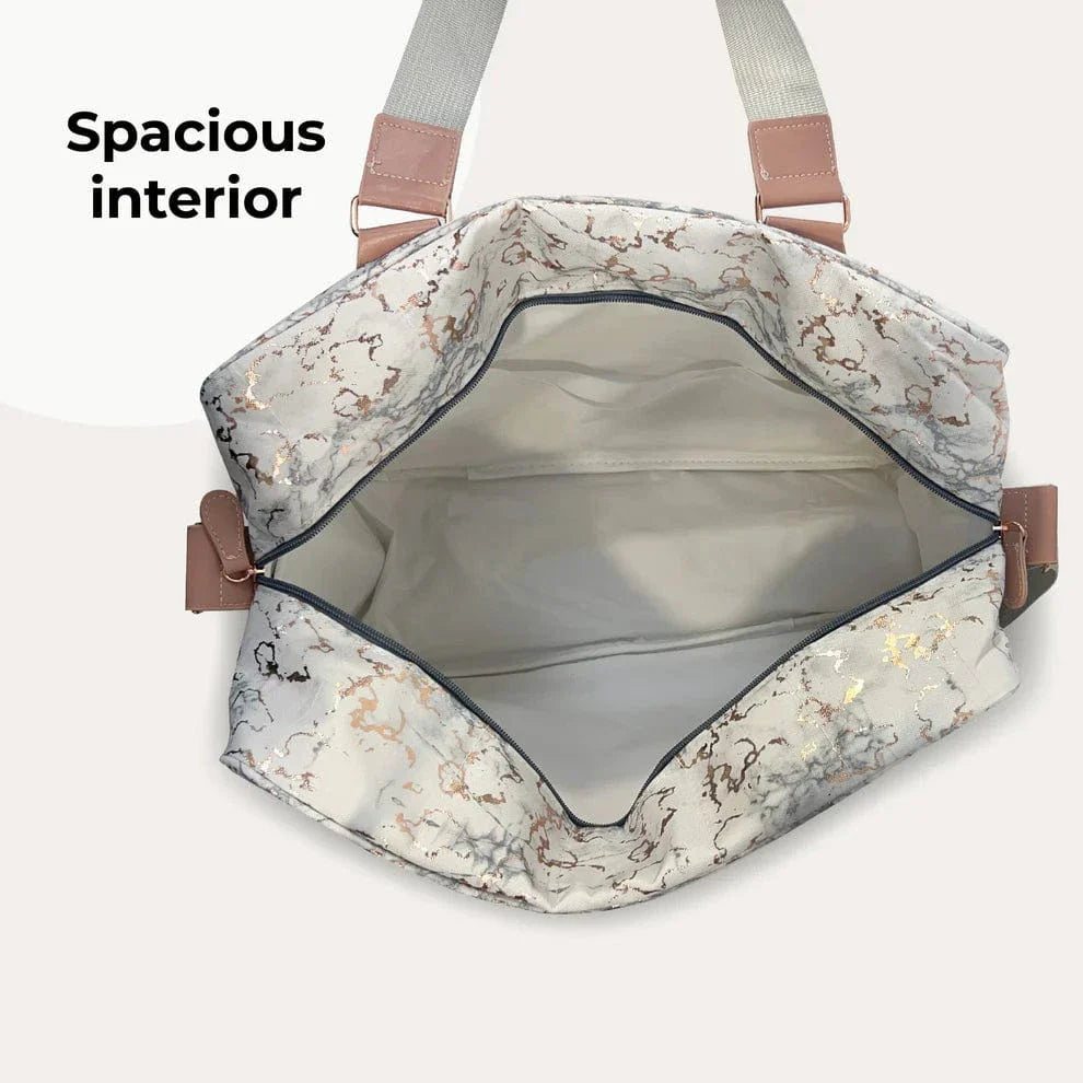 My Babiie Deluxe Changing Bag - Metallic Rose Gold Marble General My Babiie