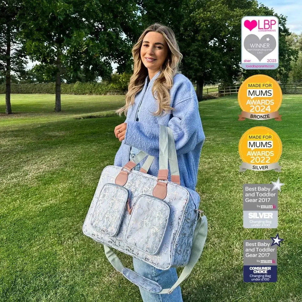 My Babiie Deluxe Changing Bag - Metallic Rose Gold Marble General My Babiie