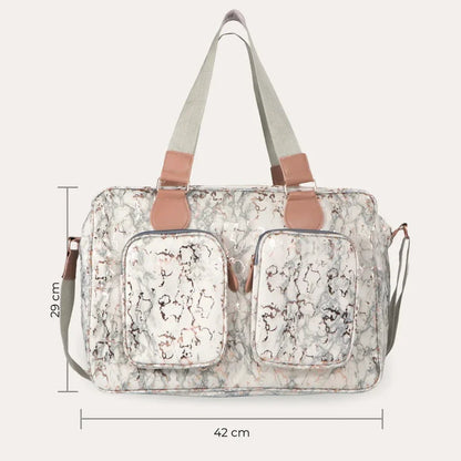 My Babiie Deluxe Changing Bag - Metallic Rose Gold Marble General My Babiie