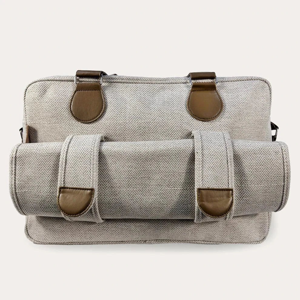 My Babiie Deluxe Changing Bag - Oatmeal Herringbone General My Babiie
