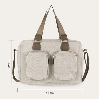 My Babiie Deluxe Changing Bag - Oatmeal Herringbone General My Babiie