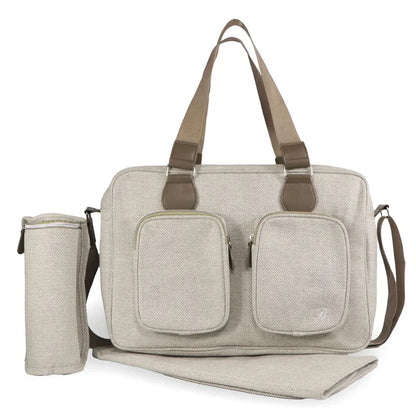 My Babiie Deluxe Changing Bag - Oatmeal Herringbone General My Babiie