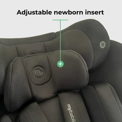 My Babiie Easy Spin Car Seat with Top Teather in Black – Grows from Newborn to 12 Years My Babiie
