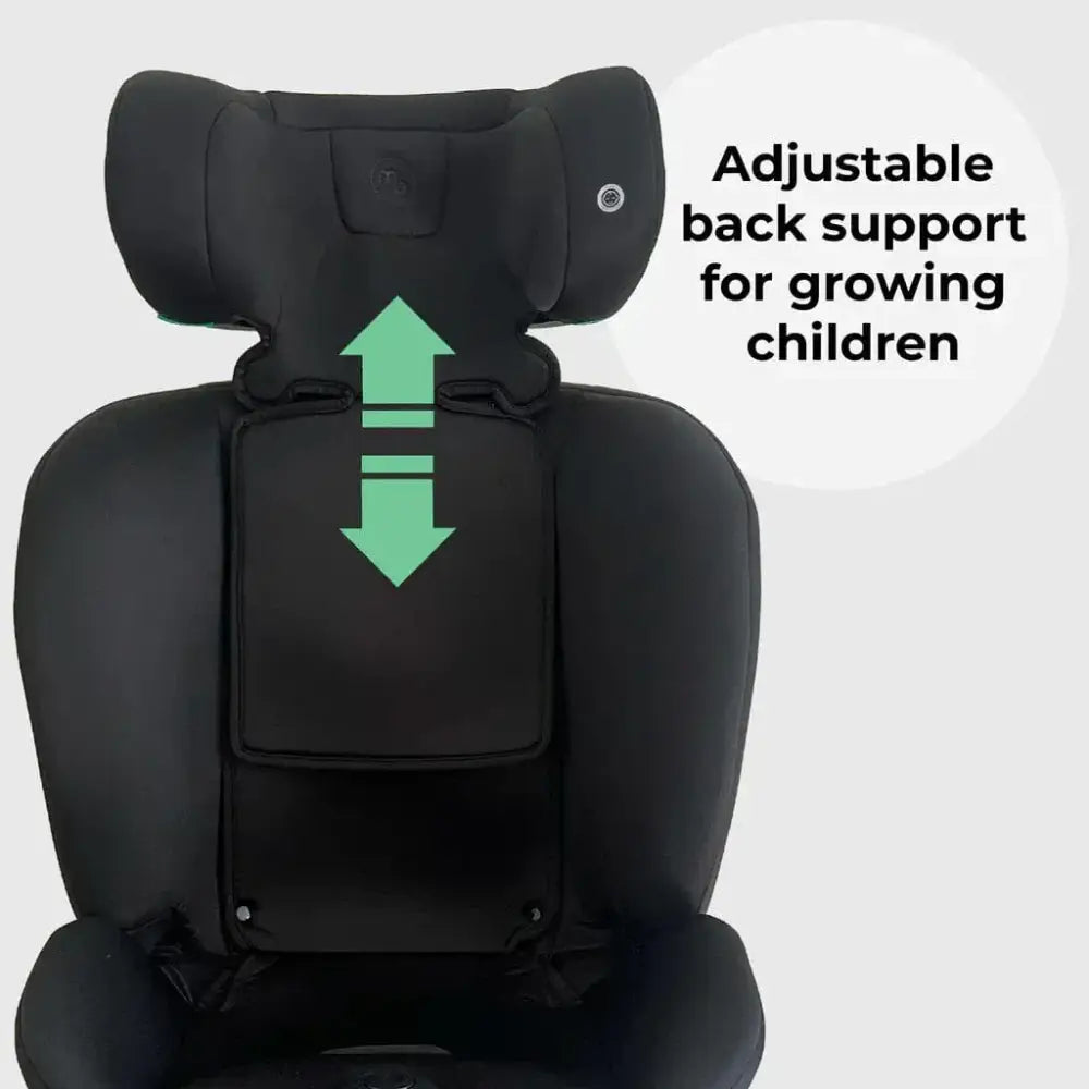 My Babiie Easy Spin Car Seat with Top Teather in Black – Grows from Newborn to 12 Years My Babiie