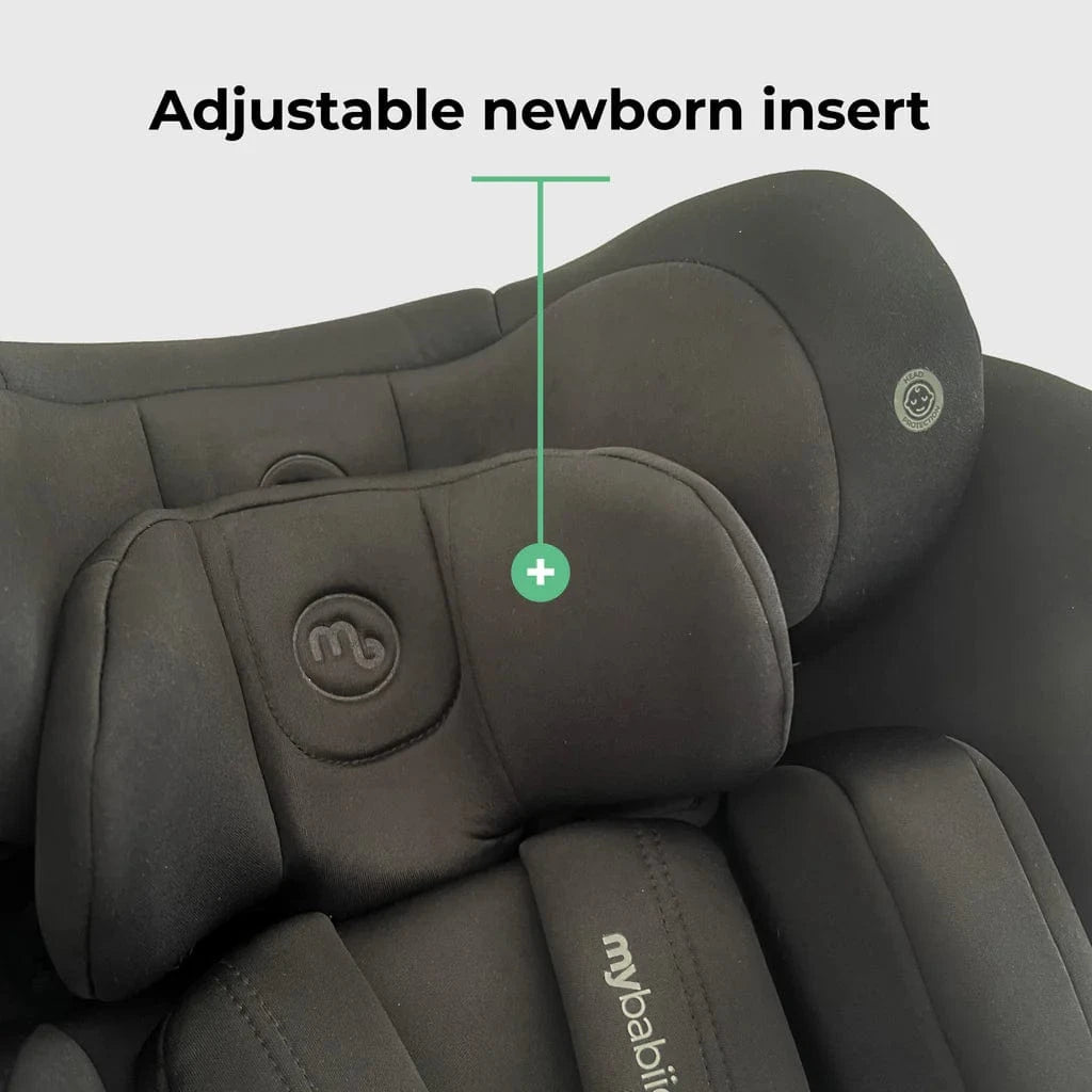 My Babiie Easy Spin Car Seat with Top Teather in Black – Grows from Newborn to 12 Years My Babiie