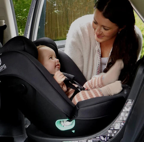 My Babiie Easy Spin Car Seat with Top Teather in Black – Grows from Newborn to 12 Years