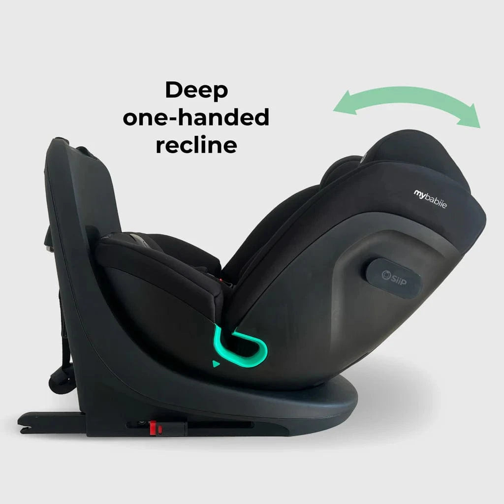 My Babiie Easy Spin Car Seat with Top Teather in Black – Grows from Newborn to 12 Years My Babiie