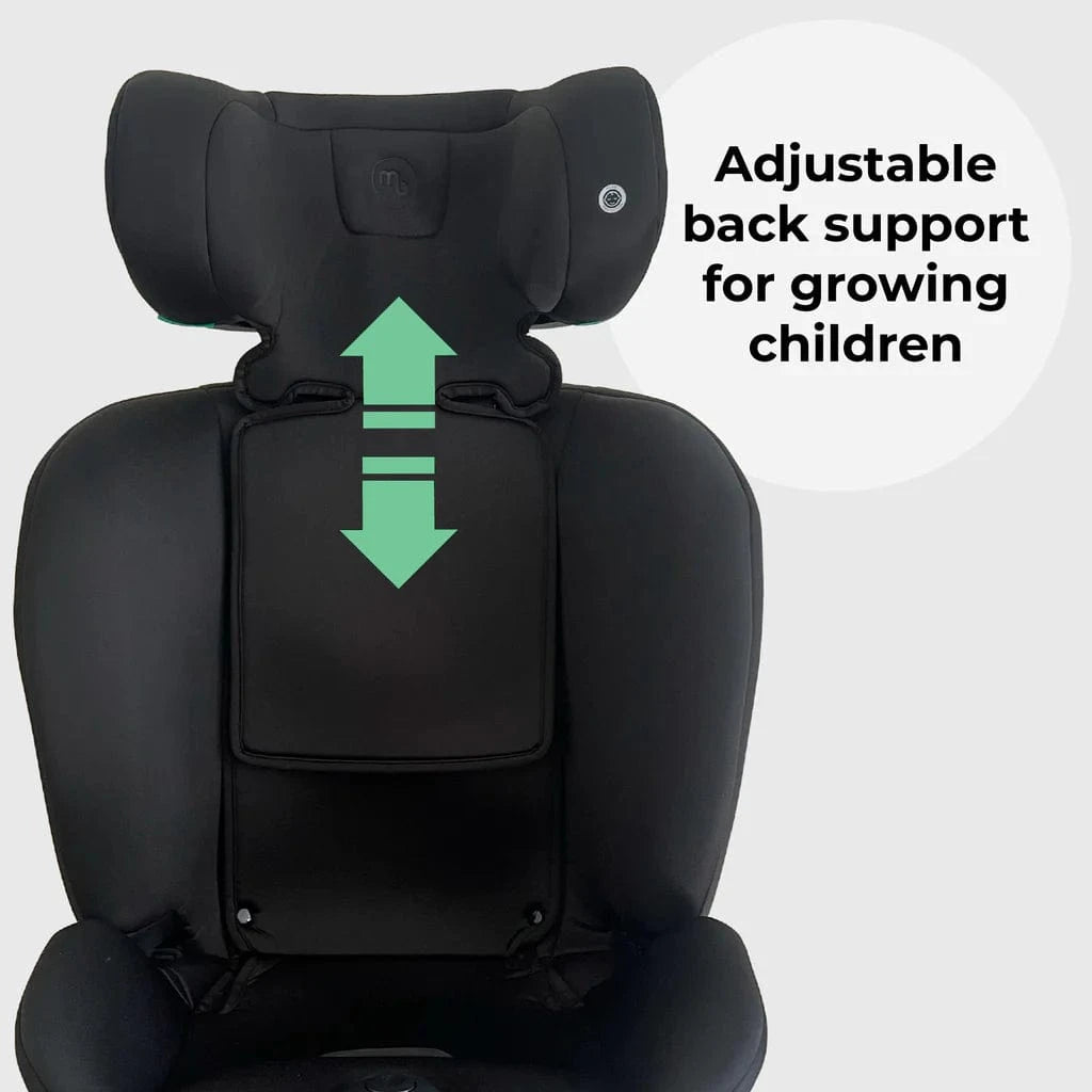 My Babiie Easy Spin Car Seat with Top Teather in Black – Grows from Newborn to 12 Years My Babiie