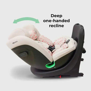 My Babiie Easy Spin Car Seat with Top Teather in Blush Leopard – Grows from Newborn to 12 Years My Babiie