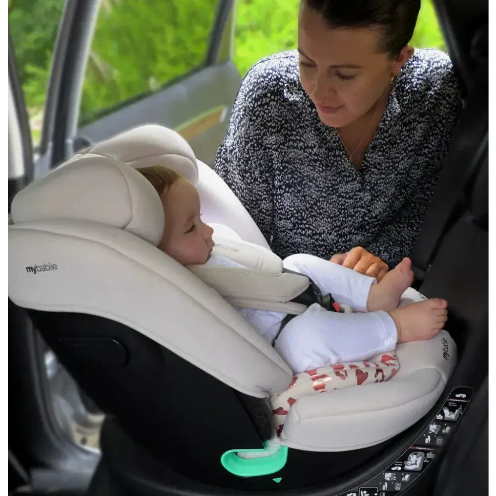 My Babiie Easy Spin Car Seat with Top Teather in Blush Leopard – Grows from Newborn to 12 Years My Babiie