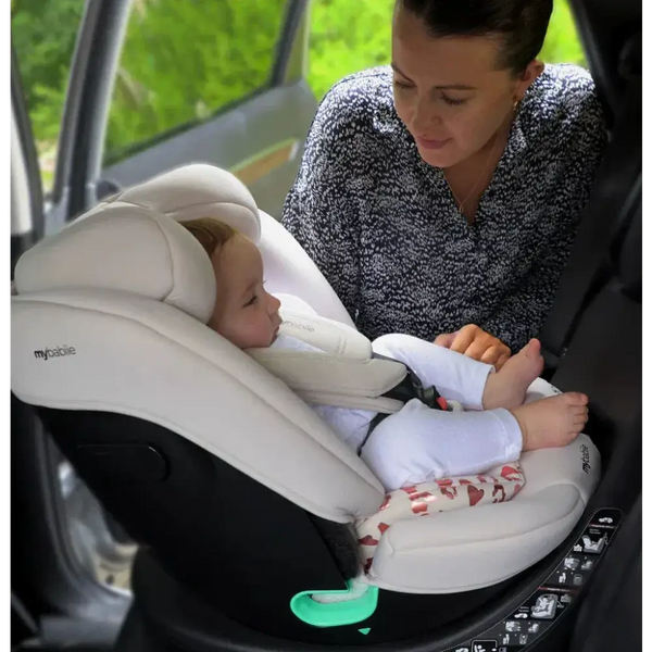 My Babiie Easy Spin Car Seat with Top Teather in Blush Leopard – Grows from Newborn to 12 Years My Babiie