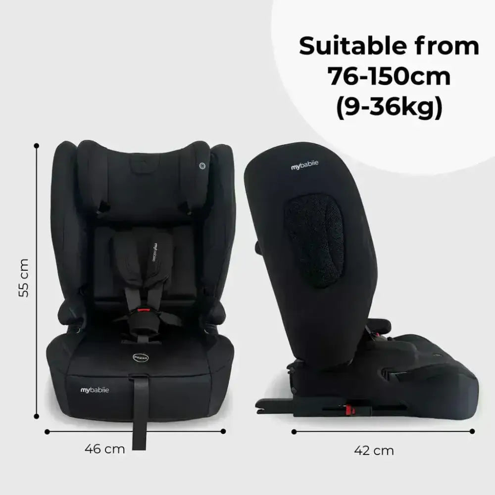 My Babiie Foldable i-Size Isofix Toddler Booster Seat - Black My Babiie