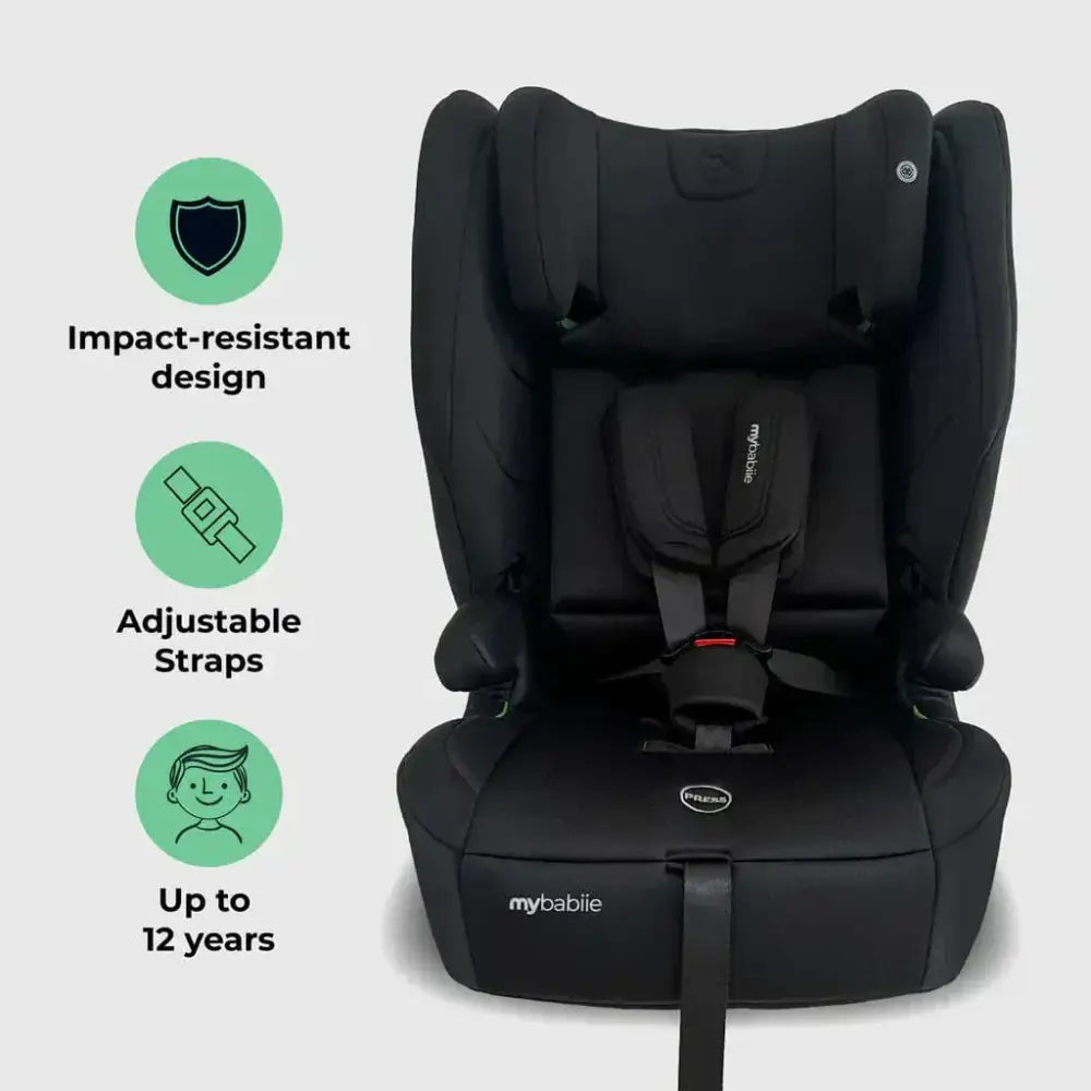 My Babiie Foldable i-Size Isofix Toddler Booster Seat - Black My Babiie