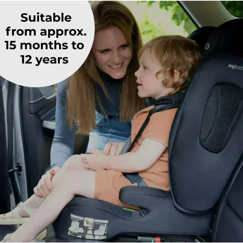 My Babiie Foldable i-Size Isofix Toddler Booster Seat - Black My Babiie