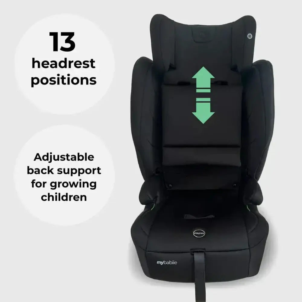 My Babiie Foldable i-Size Isofix Toddler Booster Seat - Black My Babiie