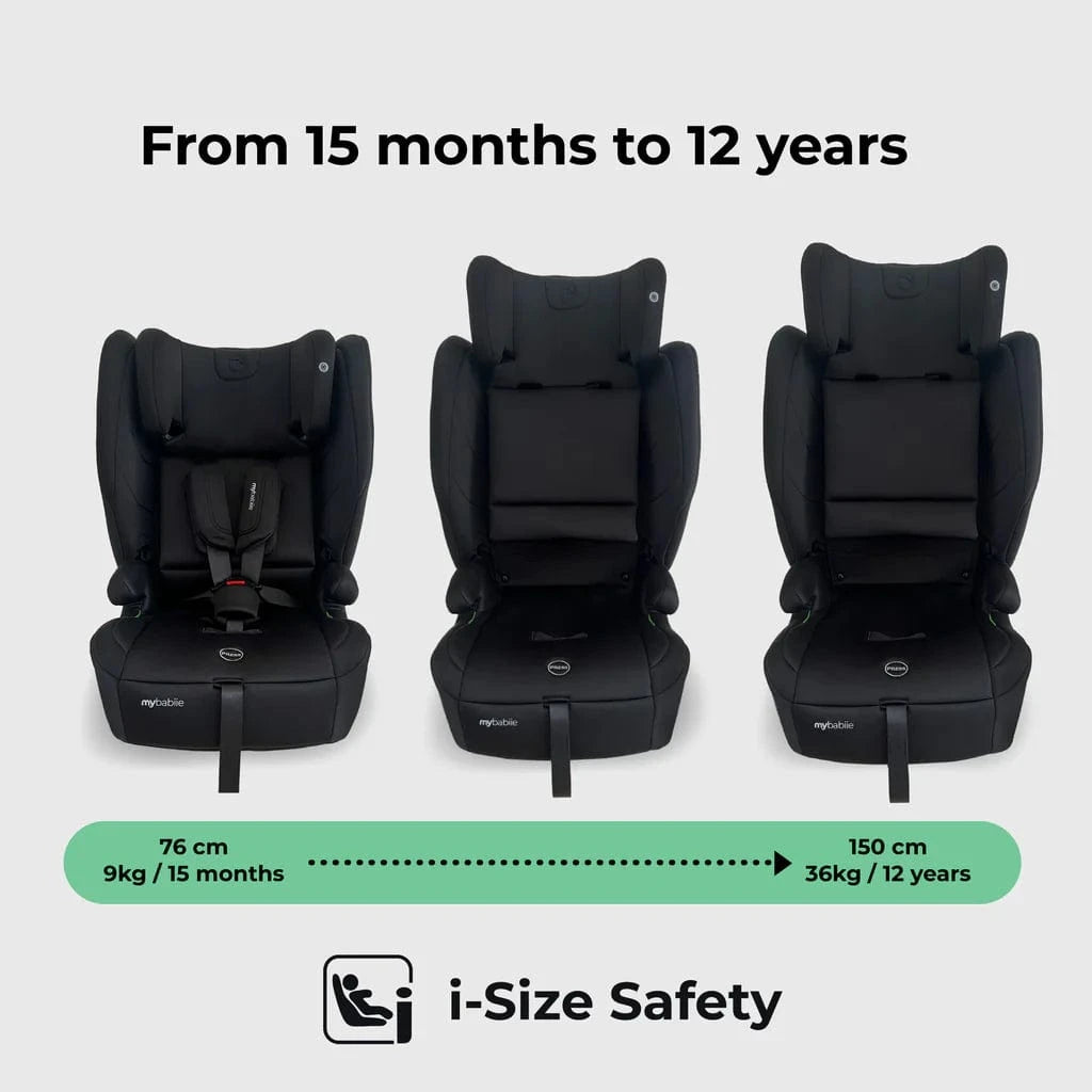 My Babiie Foldable i-Size Isofix Toddler Booster Seat - Black My Babiie