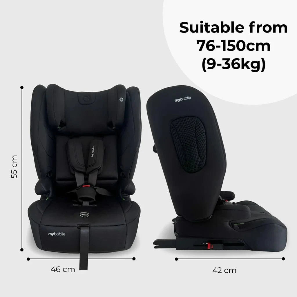 My Babiie Foldable i-Size Isofix Toddler Booster Seat - Black My Babiie