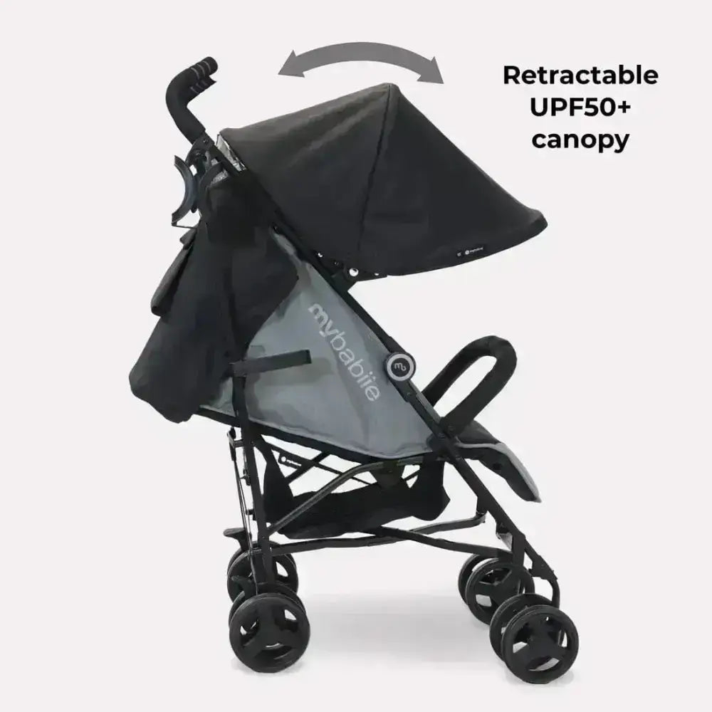 My Babiie General My Babiie MB02 Plus Lightweight Stroller including Rain cover  - Black and Grey