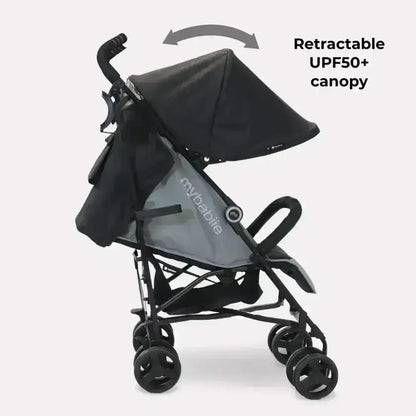 My Babiie General My Babiie MB02 Plus Lightweight Stroller including Rain cover  - Black and Grey