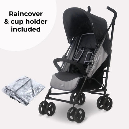 My Babiie MB02 Plus Lightweight Stroller including Rain cover - Black and Grey General My Babiie