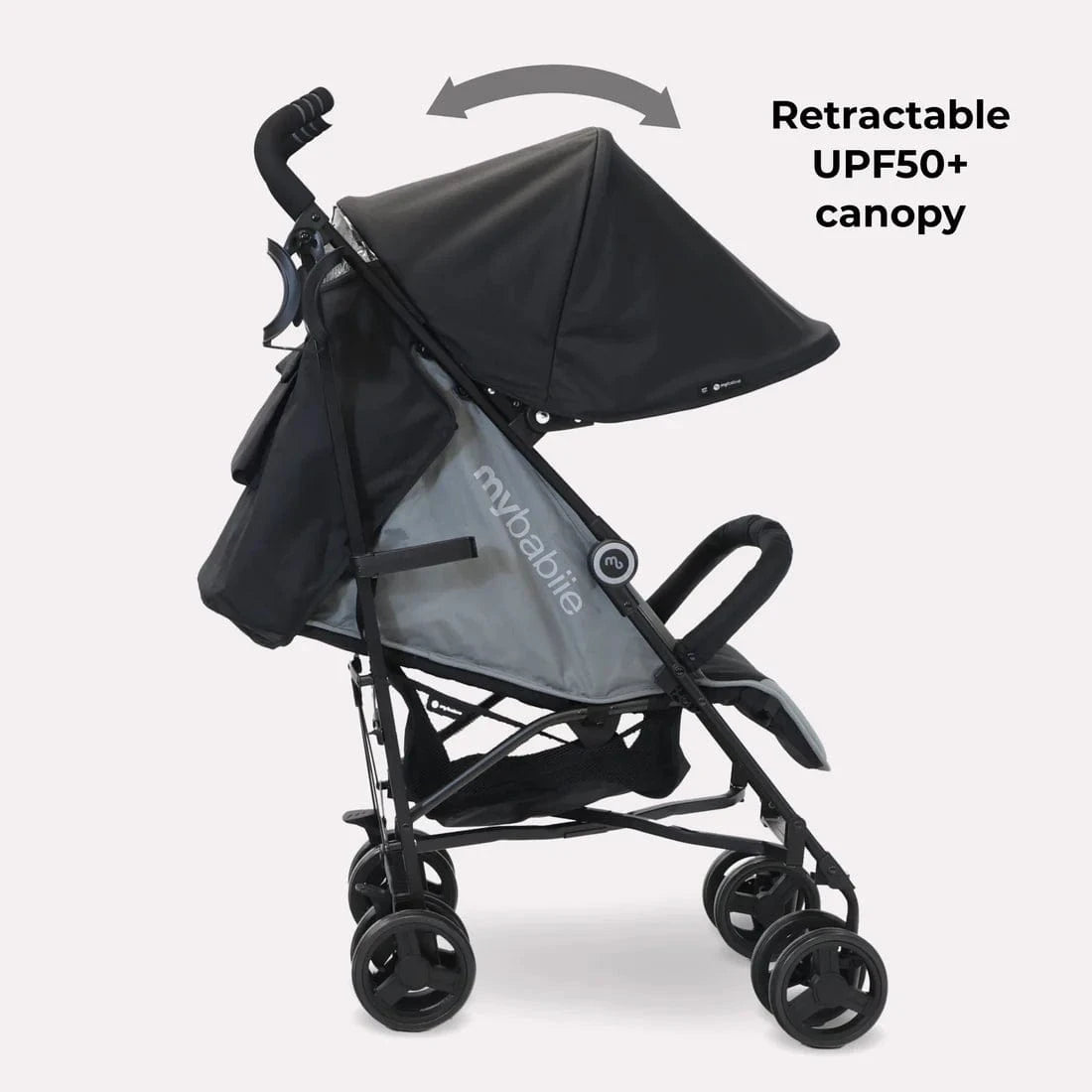 My Babiie MB02 Plus Lightweight Stroller including Rain cover - Black and Grey General My Babiie