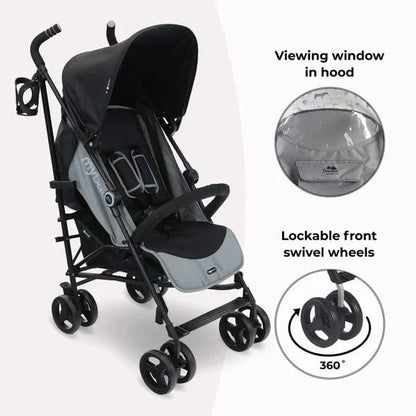 My Babiie MB02 Plus Lightweight Stroller including Rain cover - Black and Grey General My Babiie