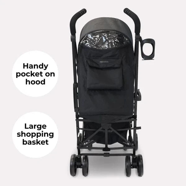 My Babiie MB02 Plus Lightweight Stroller including Rain cover - Black and Grey General My Babiie
